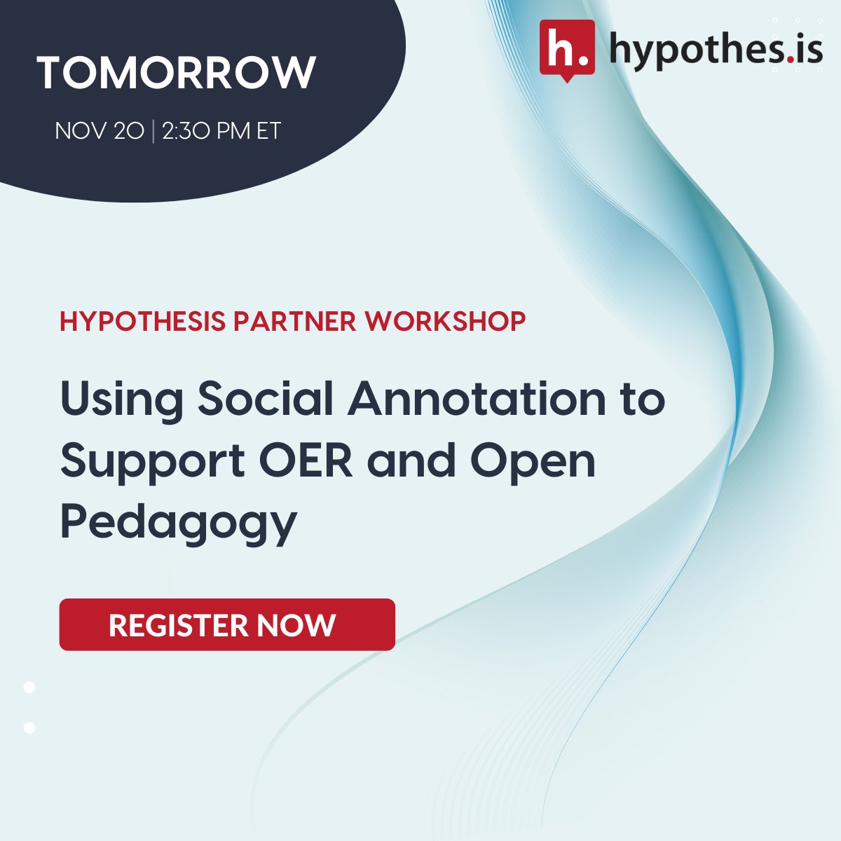 hypothes_is's tweet image. Happening tomorrow!

Using Social Annotation for OER &amp;amp; Open Pedagogy
Nov 20 – 2:30 PM ET

Learn how OER + annotation support collaboration, critical thinking, and student-driven learning.

Join us - link in comments

#HigherEd #OER #SocialAnnotation #ActiveLearning