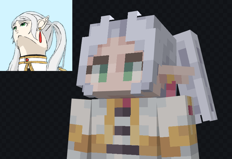 SLOR_skin's tweet image. #Frieren #minecraft #blockbench #lowpoly