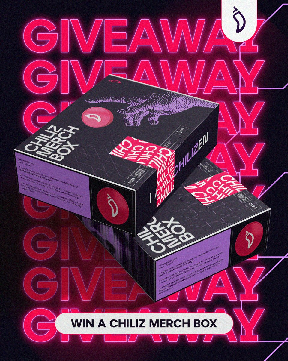 𝐆𝐈𝐕𝐄𝐀𝐖𝐀𝐘 🎁 Win a Chiliz Merch Box!

All you have to do is:
🔸 Follow <a href="/Chiliz/">Chiliz - The Sports Blockchain</a>
🔸 Retweet this giveaway
🔸 Tag 2 friends in the comments

Winner picked on Monday, good luck Chilizens! 🌶️