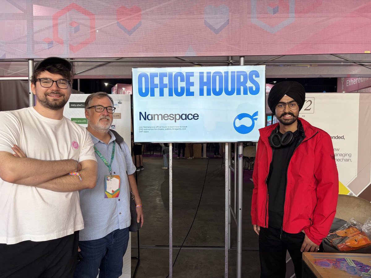 namespace_eth's tweet image. Ninjas at ENS booth repping Namespace 🥷🥷

Go talk to them about ENS-powered AI identities and usernames using Subnames.
