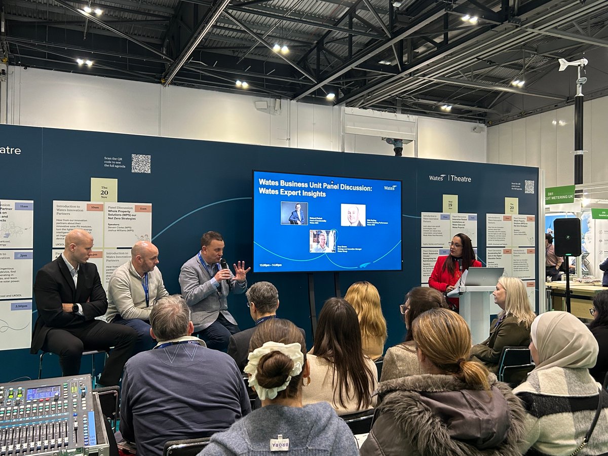WatesGroup's tweet image. Day 1 at @EMEXLONDON was electric, packed with inspiring conversations around #SustainableTech.
 
We’re back tomorrow for Day 2! Swing by the Wates Innovation Zone, stand D60, and Wates Theatre, stand E71.

Download our agenda: eu1.hubs.ly/H0pQ8P_0

#EMEX #NetZero