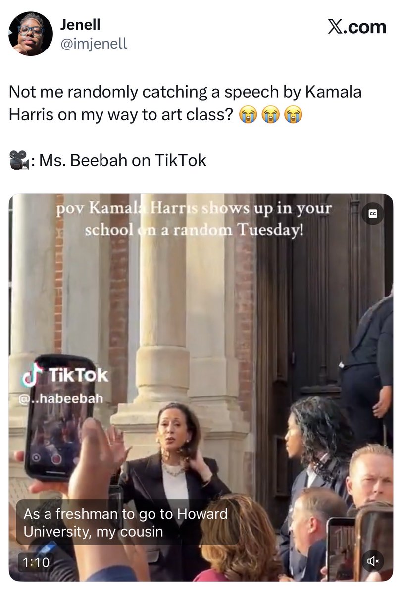 Considering she’s visiting HBCUs, shouldn’t she get some credit if Black turnout is strong (considering it was down in 2024) &amp; the Dem candidate over-performs…?

And, wasn’t everyone just yelling at her bc she wasn’t out helping Dems trying to campaign &amp; win the messaging war?