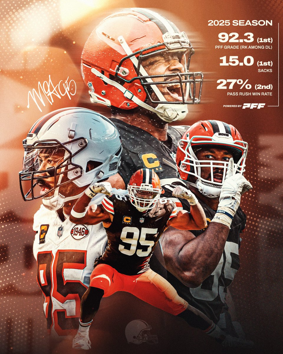 PFF's tweet photo. Myles Garrett is on another level 💪 https://t.co/XVa184LFG0
