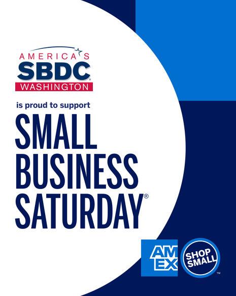 #SmallBizSat is almost here! 🛍️💙 The Washington #SBDC is celebrating the incredible impact small businesses make in every corner of our state. Learn why shopping local on Nov. 29 matters more than ever: ow.ly/oFte50XrRYJ

#AmexSBSChampion #ShopSmall #SBDC