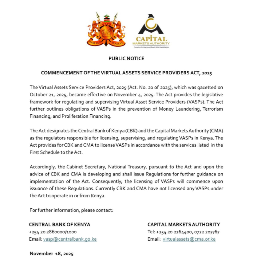 Cointelegraph's tweet image. 🇰🇪 UPDATE: Kenya’s new VASP law is already being tested as “Bankless Bitcoin” ATMs appear in Nairobi malls, while regulators insist no crypto firms are yet licensed.