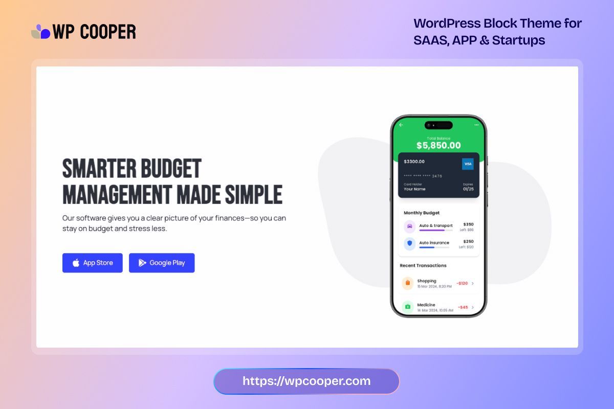 wp_cooper's tweet image. This hero pattern is performance-optimized from scratch — no external scripts, no heavy frameworks, just pure Gutenberg. Your page loads instantly, feels premium, and keeps users engaged. 

Get started for free: wpcooper.com