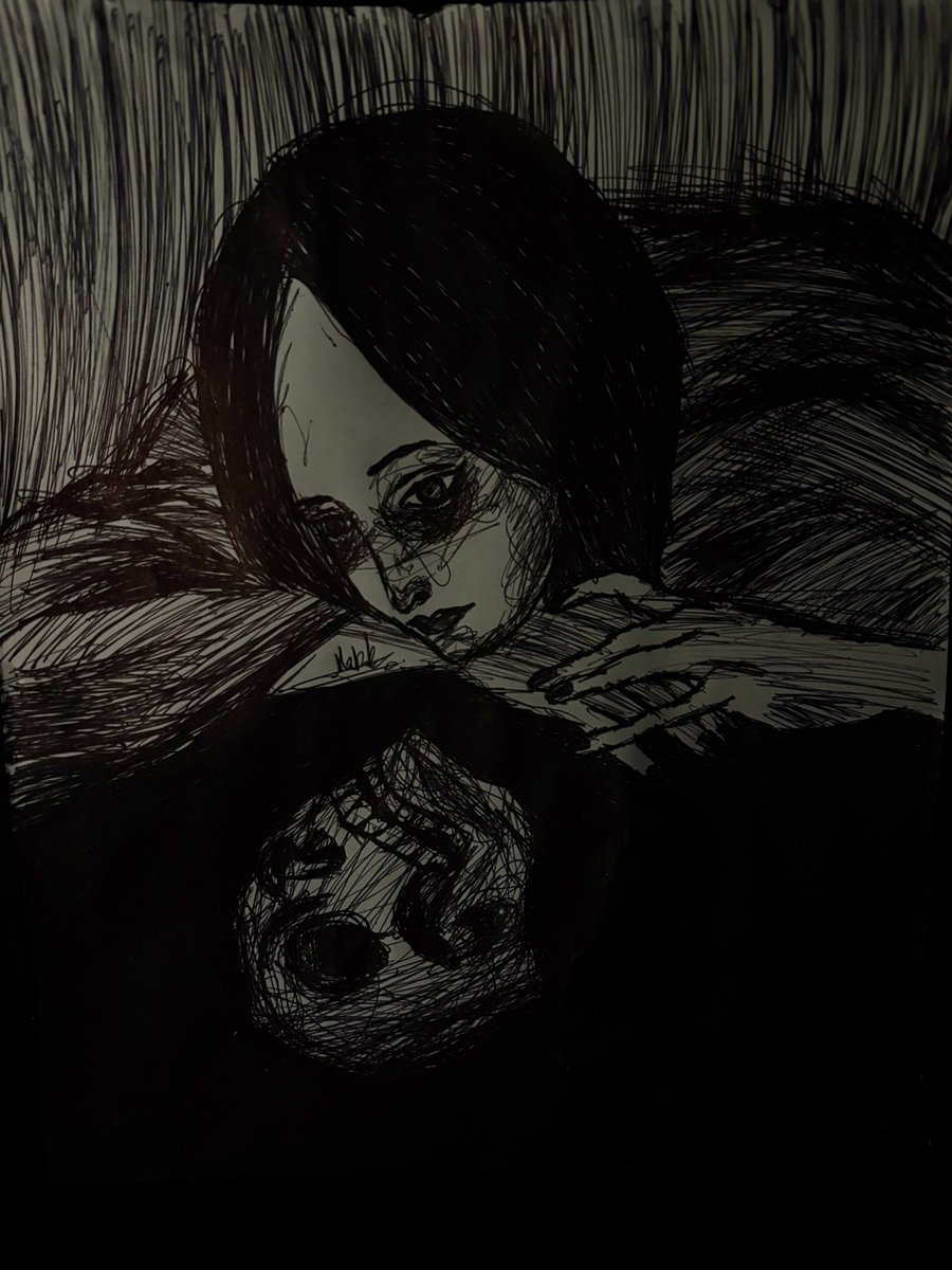 I watch my reflection… and I see the pain more clearly than my real face.
If you like my artwork, leave a dot