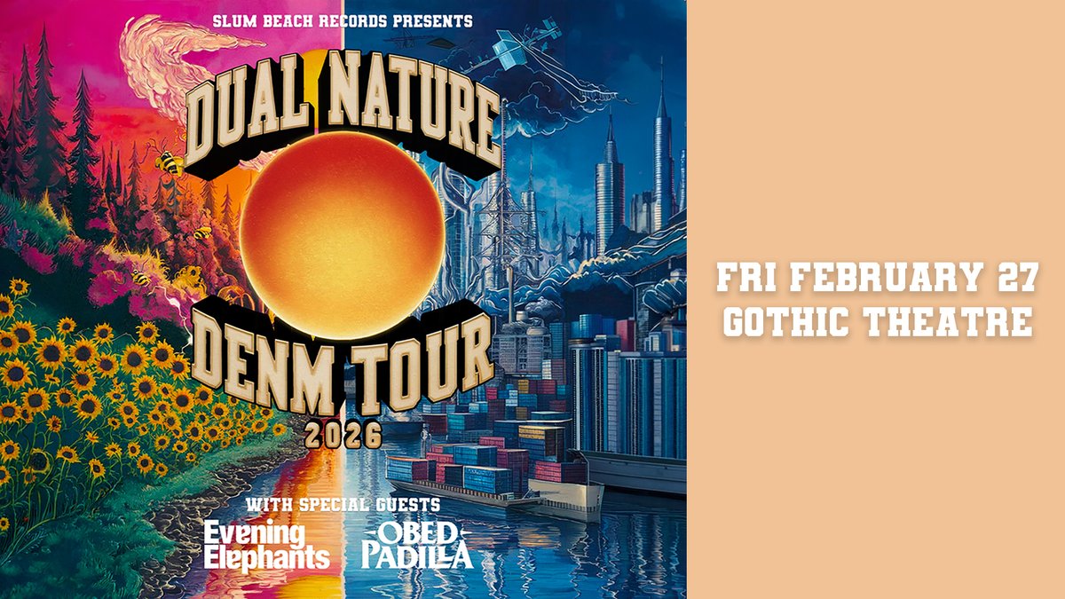 breathing new life into the reggae scene, denm brings the sunny vibes of SoCal to warm up the gothic stage on fri. feb 27 with special guests evening elephants + obed padilla 🌊

🎫 on sale fri