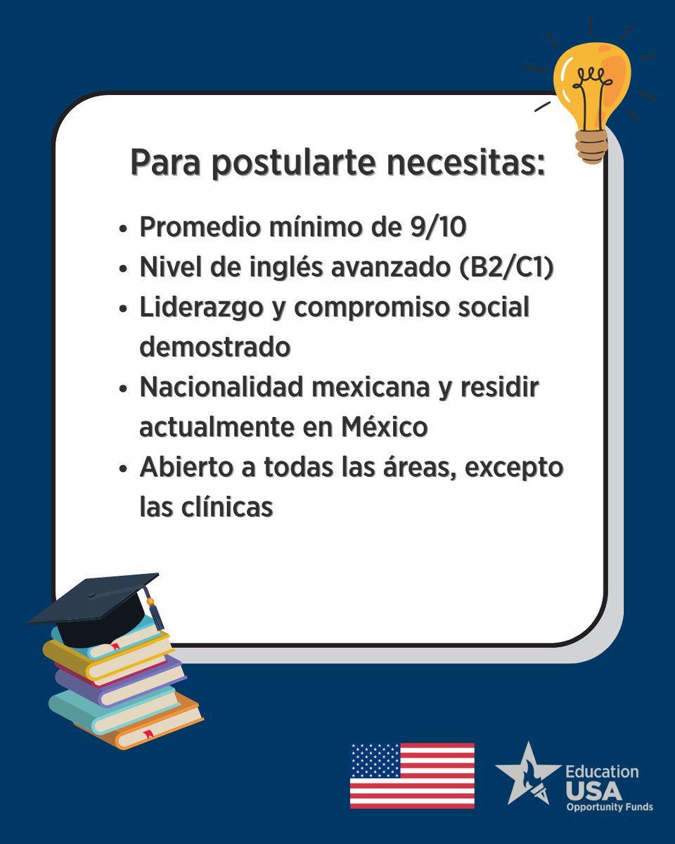 USEmbassyMEX's tweet image. 🎓 ¿Ya conoces la beca Opportunity Funds México de EducationUSA?
 ➡️ Desliza y descubre cómo esta beca puede ser tu primer paso para estudiar en universidades de EUA y alcanzar tus metas académicas y sueños profesionales.
#OpportunityFundsMX #EducationUSA #StudyWithUS…