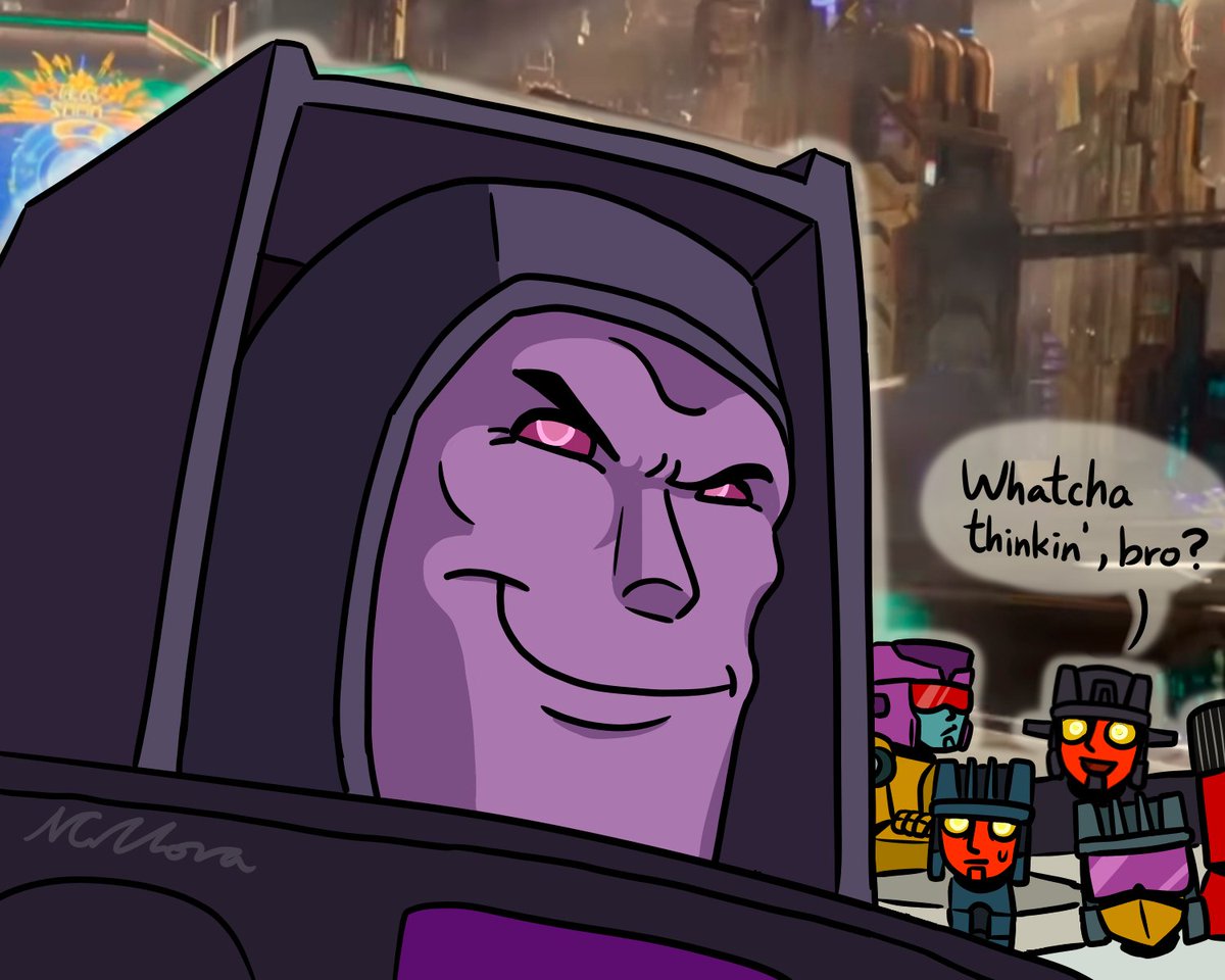 Flora88Ng's tweet image. #transformers #transformersone #tfone #stunticons #motormaster #deadend #breakdown #dragstrip #wildrider #maccadam
&quot;How did Motormaster get into the top 5 as a huge truck?!&quot;
King of the Road strategising before the Iacon 5000 started: