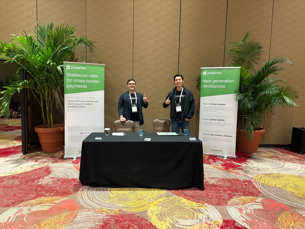 crossmint's tweet image. Remittances are being rebuilt in real time.

Talking with teams at CrossTech 2025 made it obvious how quickly stablecoins are becoming the go-to rails for remittances.

At CrossTech we walked teams through exactly how to plug into this shift:

Integrate stablecoin rails
Simple…