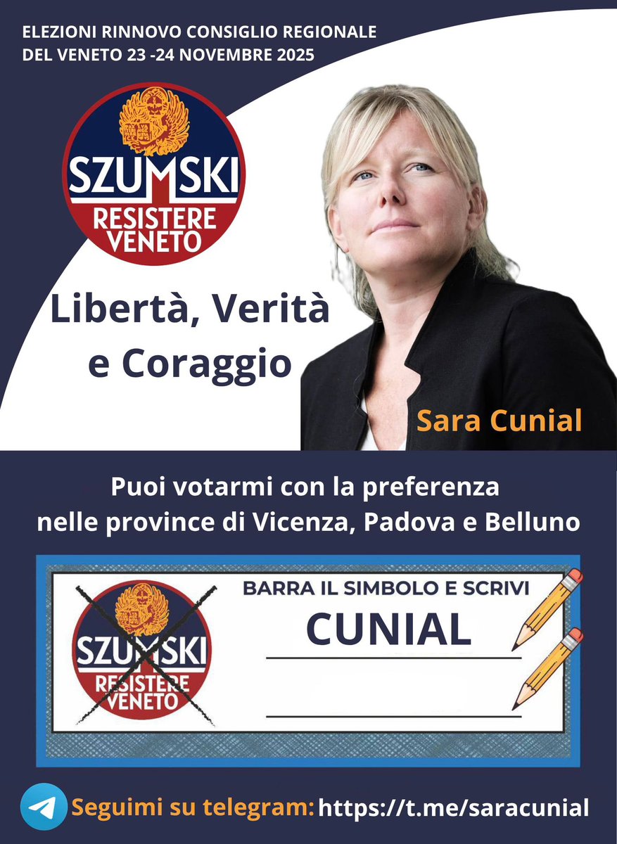 MoriMrc's tweet image. Consiglio di voto per il Veneto! La nostra Sara Cunial!

Oppure avete anche una seconda lista degna di nota. Quella con Marco Rizzo.

L’importante è votare qualcuno che rappresenti i nostri valori.

#sovranità