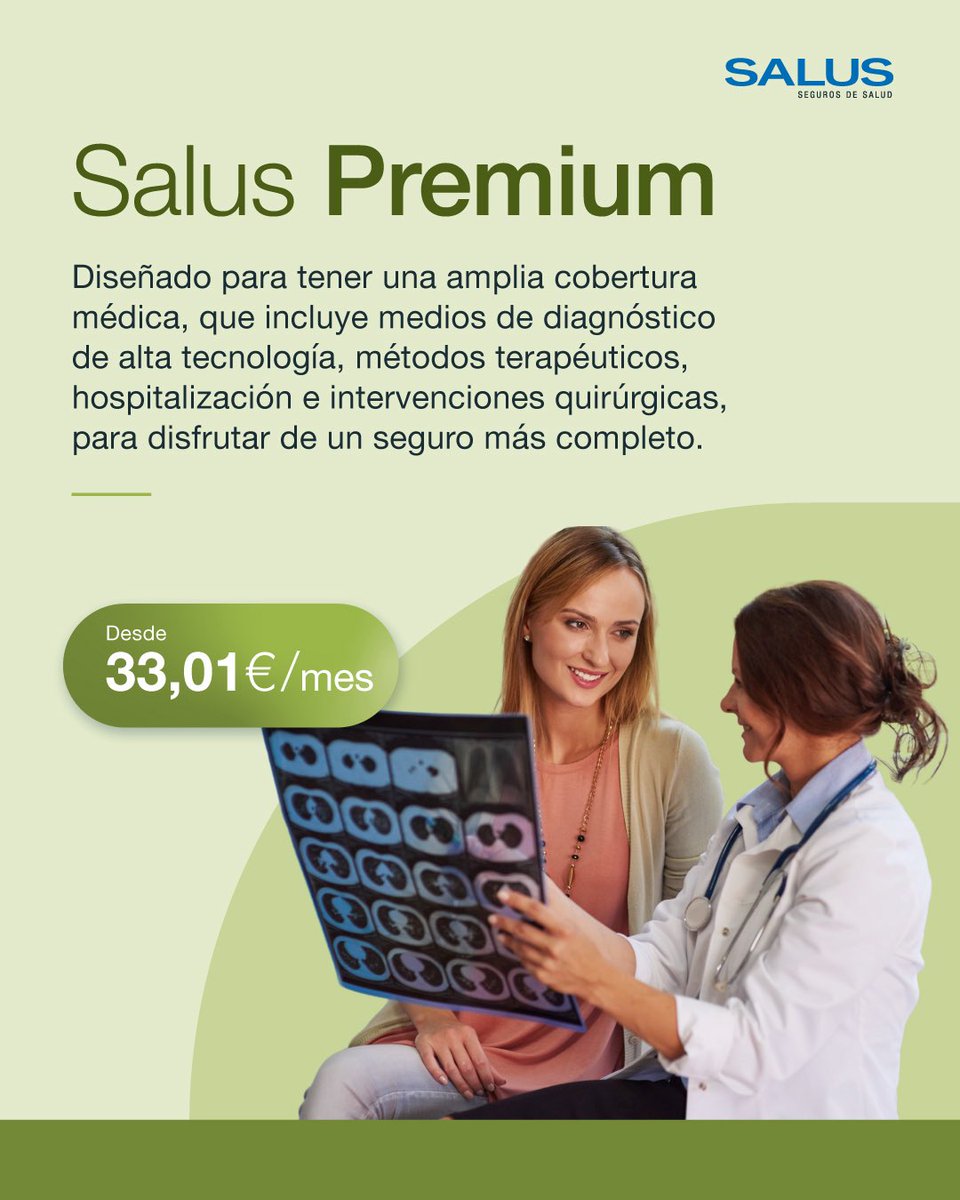 Cuando se trata de tu salud, mereces lo mejor 🙂‍↔️

Salus Premium es el plan más completo de Salus Seguros: atención médica integral, acceso rápido a especialistas, cobertura hospitalaria y todos los servicios que garantizan tu tranquilidad 💙