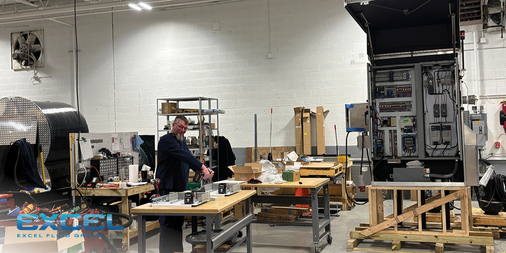 ExcelFluidGroup's tweet image. This #WarehouseWednesday, our team is assembling #pumpstations featuring #HDPE wet wells, custom enclosures, and precision #controlpanel testing. Partner with us to bring your next #pumpstation project to life with industry-leading expertise: hubs.li/Q03T1-7z0