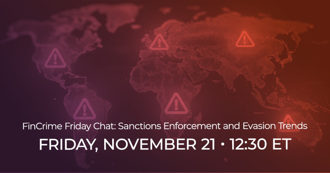 acfcsonline's tweet image. Are you registered for November&apos;s FinCrime Friday Chat? It&apos;s coming up this Friday! Join our expert panel for a live discussion of today&apos;s sanctions enforcement landscape and the evasion trends you need to know about.

Register: bit.ly/49ZpSqm