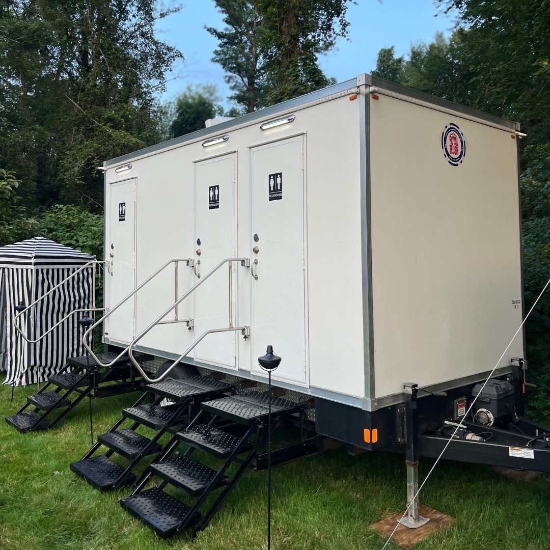 Shorten the wait! Book one of our private restroom trailers for your next event.

Book here: events.aroyalflush.com

#aroyalflush #portablerestroom #restroomtrailer #construction #event #portapottyrental #toiletrental