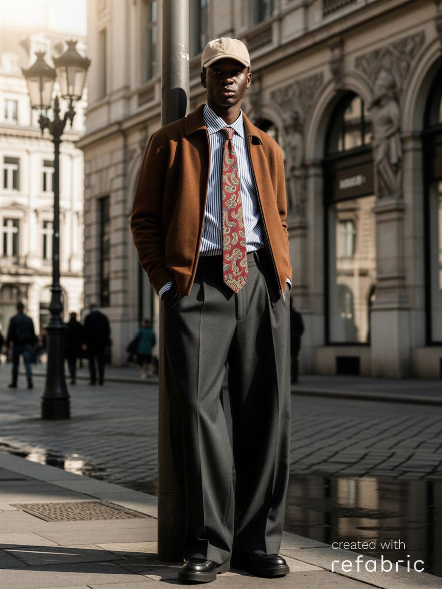 RefabricAI's tweet image. Neckties are back in the spotlight. From paisley patterns to punchy stripes, this season’s street style proves the necktie’s comeback is anything but corporate 👔

#refabric #refabricai #fashionai #aidesign