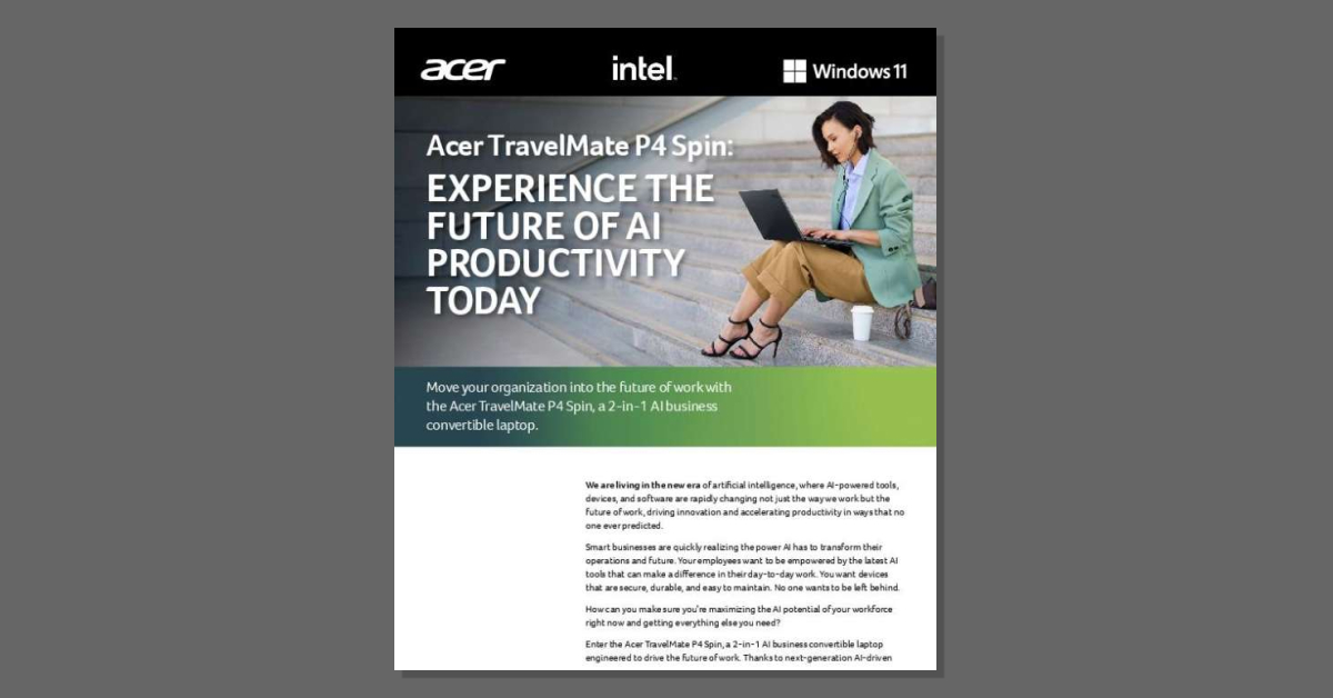 CoastalCompSys's tweet image. Unlock the power of #AI with #Acer TravelMate P4 Spin laptops + Windows 11 Pro. Boost productivity and secure your workflow. Read the details 👉 stuf.in/bhj2pz