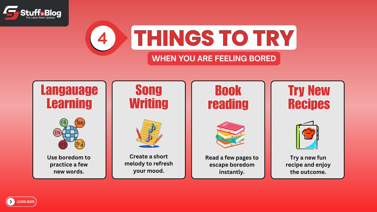 StuffaBlog's tweet image. Boredom hitting hard? 😅
Try these 4 fun ideas to get your day moving!

Need more? See the full list here:
stuffablog.com/things-to-do 

#StuffaBlog #BordemBusters