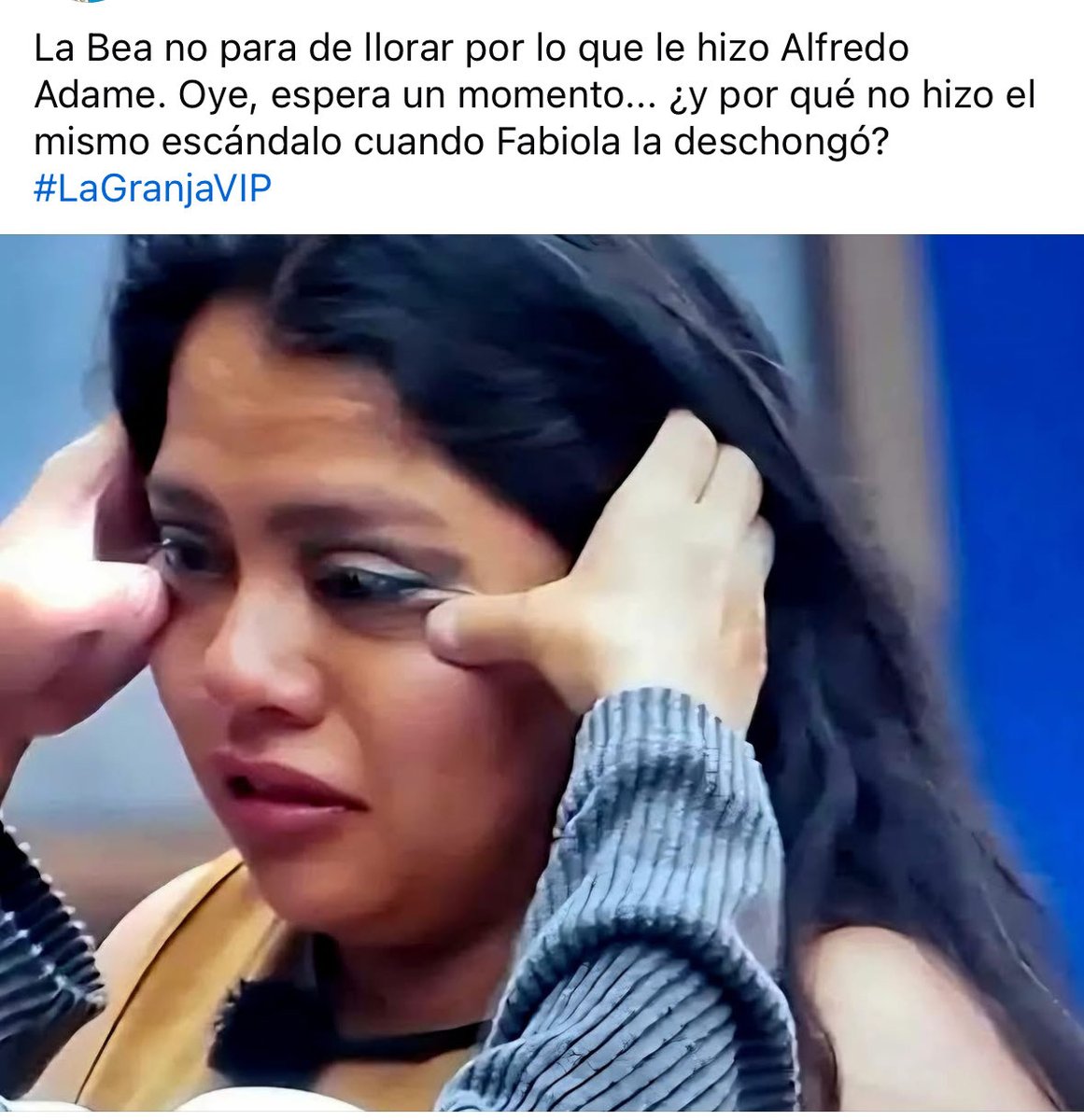 ayerim_bp's tweet photo. Porque son del mismo equipo y se tiene que aguantar lo que le hagan los montoneros. #LaGranjaVIP https://t.co/LBbXNMt3yd