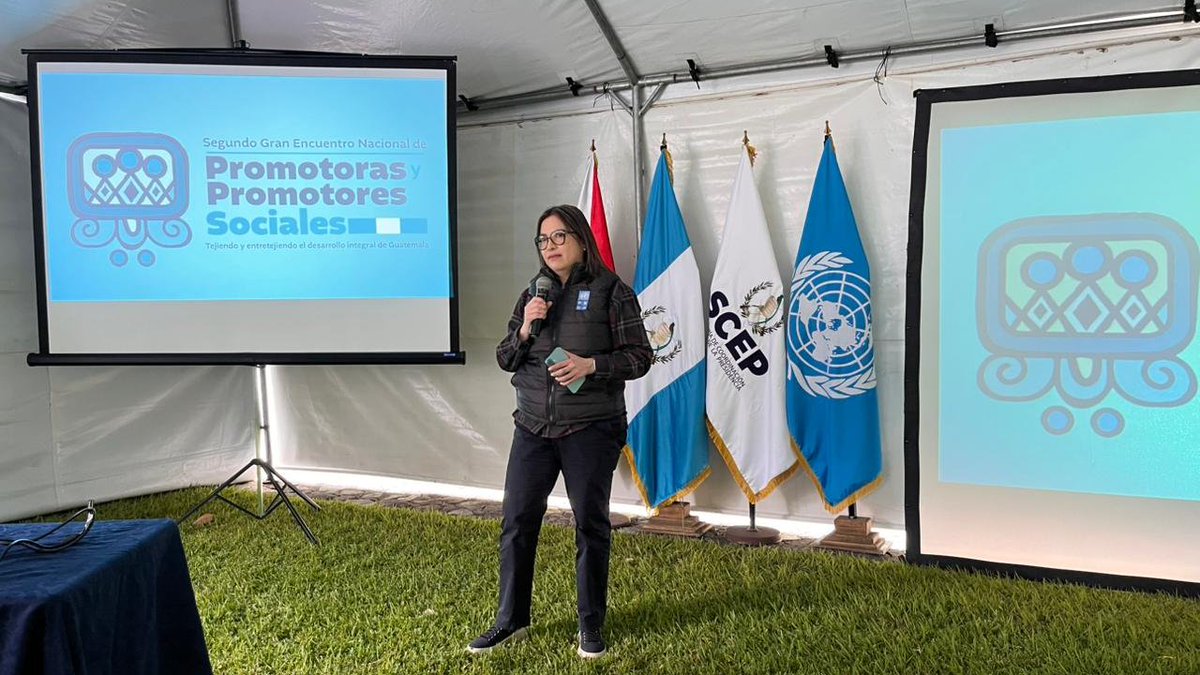 PNUDGuatemala's tweet image. Estamos acompañando el Segundo Encuentro Nacional de  Promotores Sociales organizado por la @SCEPgt, un esfuerzo que fortalece el #SISCODE y promueve el trabajo articulado en el territorio para avanzar en procesos de desarrollo más inclusivos en el país 🇬🇹🙌🏽.