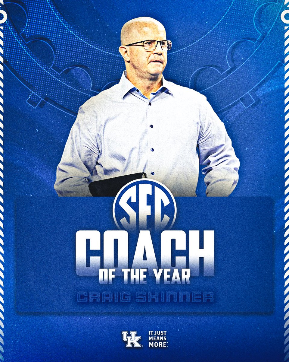 🏐 2025 SEC Volleyball: Coach of the Year

😸 Craig Skinner, <a href="/KentuckyVB/">Kentucky Volleyball</a> 

#SECVB | presented by <a href="/Allstate/">Allstate</a>