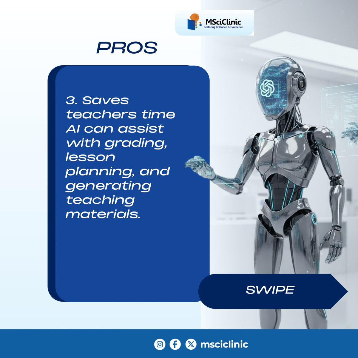 msciclinic's tweet image. 💬 Let’s discuss: Are AI tools helping or harming learning? 

Drop your opinion below!  

#EducationTalk #AIinLearning #MSciClinic
#RestoringBrilliance #RestoringExcellence #STEMEducation