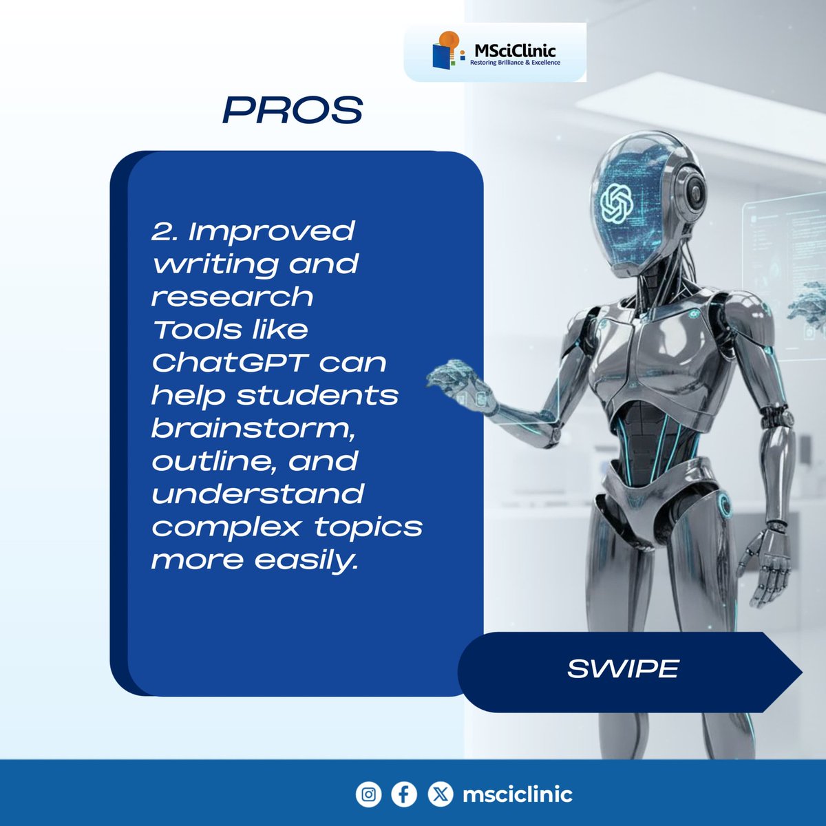 msciclinic's tweet image. 💬 Let’s discuss: Are AI tools helping or harming learning? 

Drop your opinion below!  

#EducationTalk #AIinLearning #MSciClinic
#RestoringBrilliance #RestoringExcellence #STEMEducation