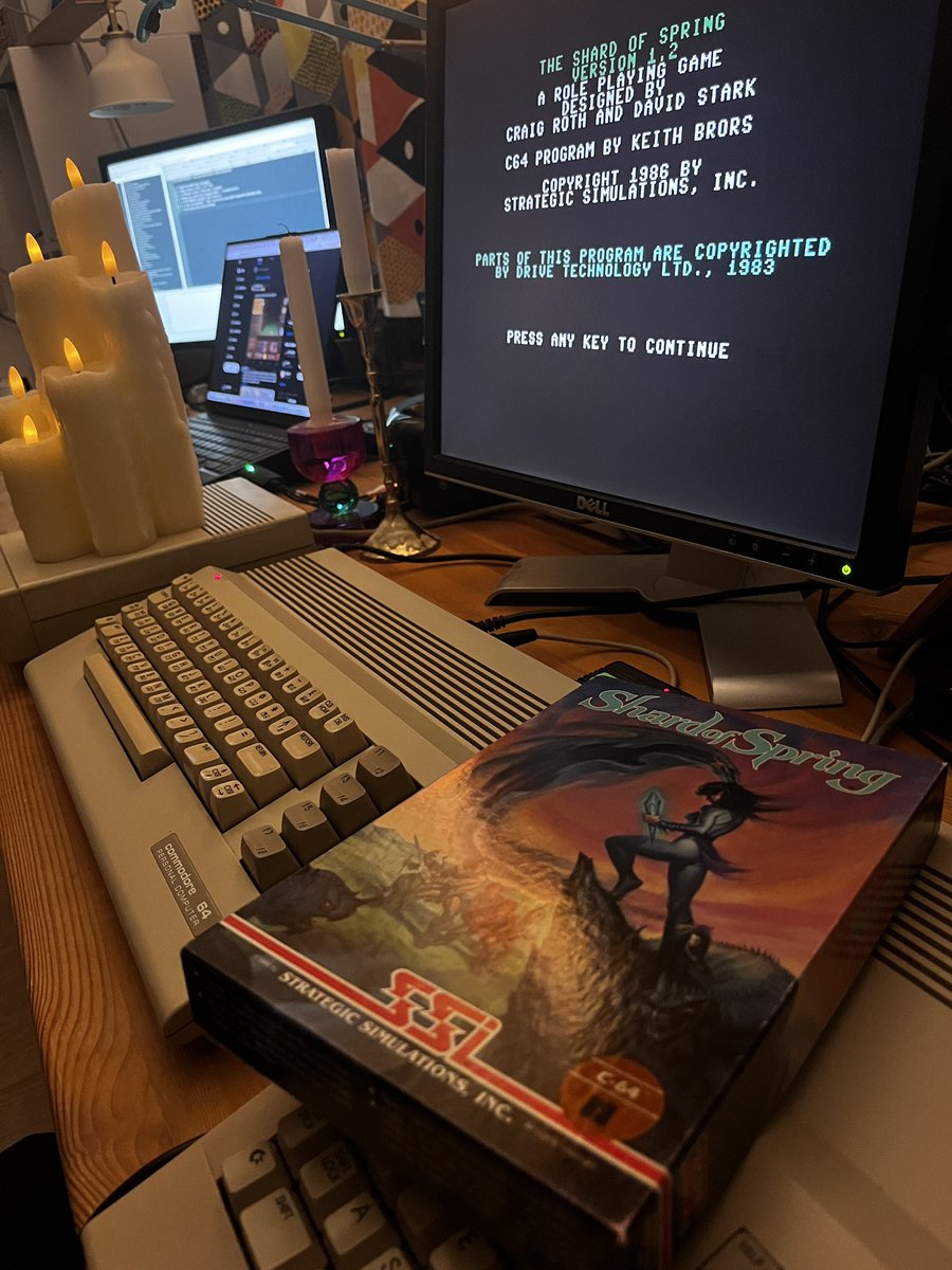 Commocore's tweet image. The last journey into the 80s with Shard of Spring (from SSI) for Commodore 64. The real hardware and the original game.

Stream starts in 15 minutes on twitch.tv/commocore #cRPG #c64 #commodore64 #rpg #gameplay