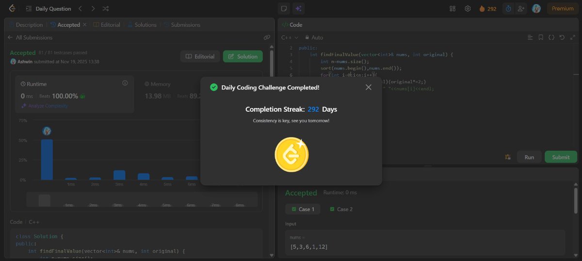 mystic_decoder's tweet image. Day 143             

- Leetcode potd    
- End Sem Exam
- ML exam prep

Do connect and join the grind! 🔥 

#nDaysOfCode #MERNStack #DSA #BuildInPublic #CodingJourney