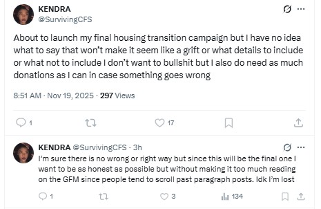 ScamFinderSam's tweet image. What matters more to a scammer than money?
Nothing. 

Notice it only says final &quot;housing transition&quot; campaign. They&apos;ll be a lot more other campaigns to come. She&apos;ll need DoorDash meals and people to pay her bills. Over $30,000 made and counting!