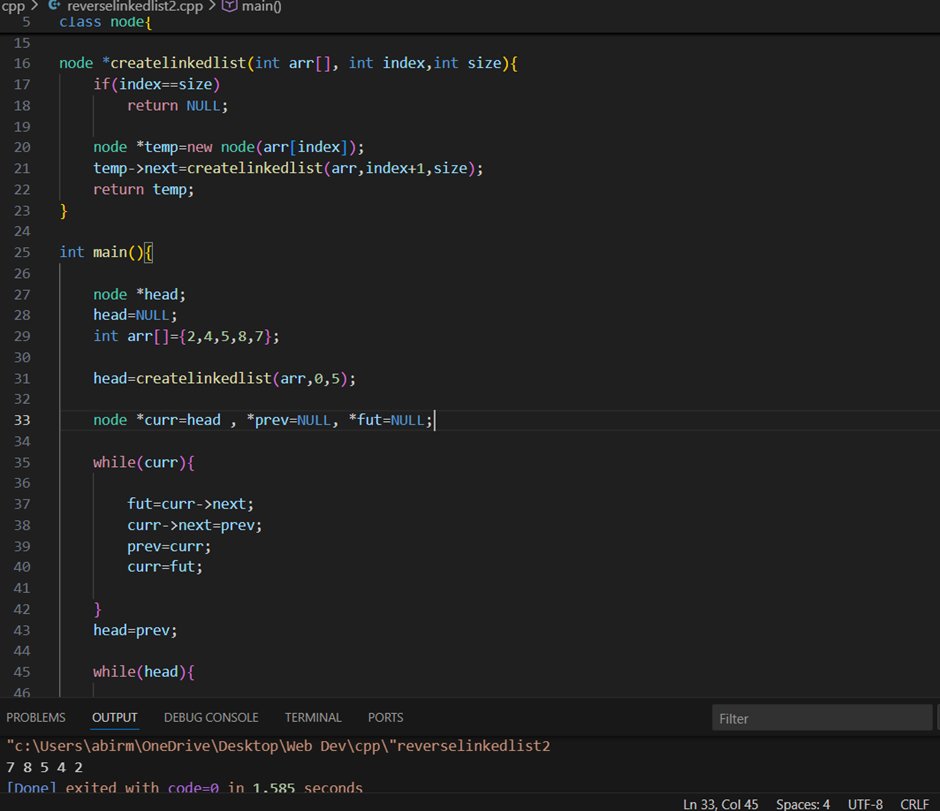 Night_fang_'s tweet image. Day 81 of #DSA &amp;amp; #CPP journey with @rohit_negi9 :
🚀Today&apos;s topics:
🔹 Reverse Linked List 
🔹 Reverse Nodes (Iterative &amp;amp; Recursive) 
🔹 Middle of Linked List 
🔹 Slow &amp;amp; Fast Pointer Concept
#180DaysOfCode #DSA #CPP
