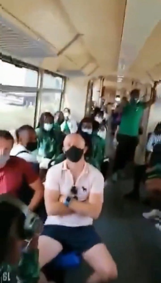 celebritybox9ja's tweet image. Nigerian National Female football team in a train in Switzerland is mocked by a fellow commuter.

&quot;You people are representing a t£rrorist country who are letting thousands of Nigerians die.”

Muslim Muslim 
State of Emergency 
Adeboye
Niger Delta