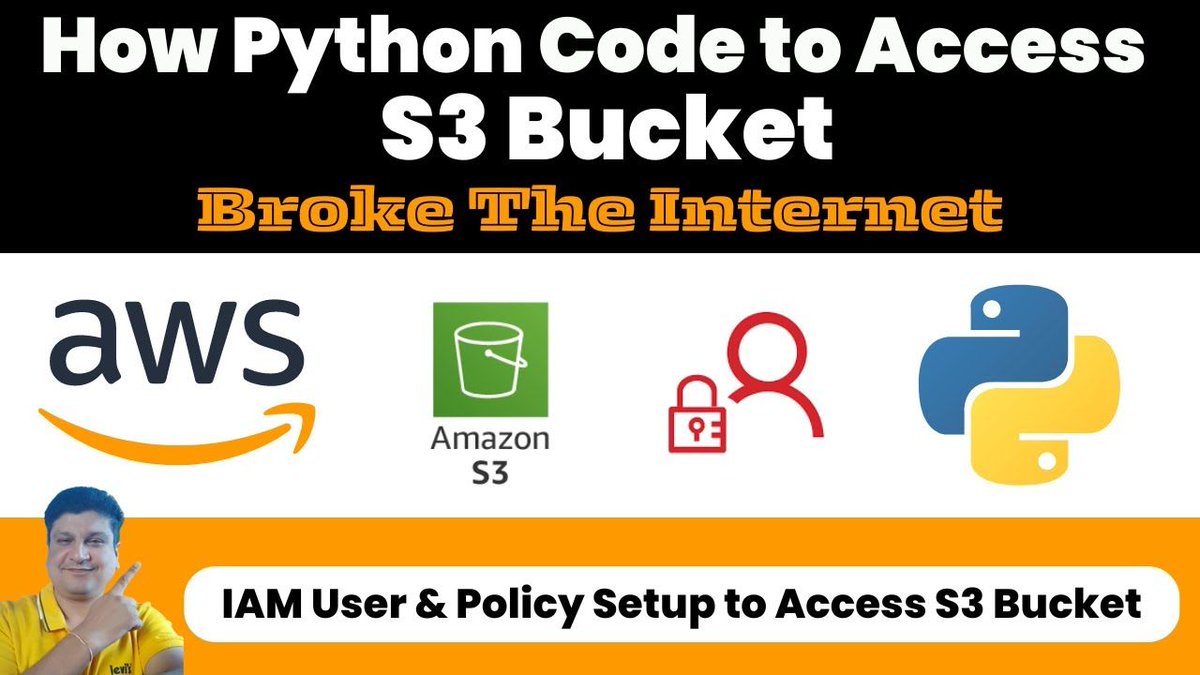 codeonedigest's tweet image. Python Code to Access AWS S3 Bucket | Python AWS S3 Bucket Tutorial Guide
youtu.be/oLNEMT9Z-bs

#Python #AWS #S3 #PythonProgramming