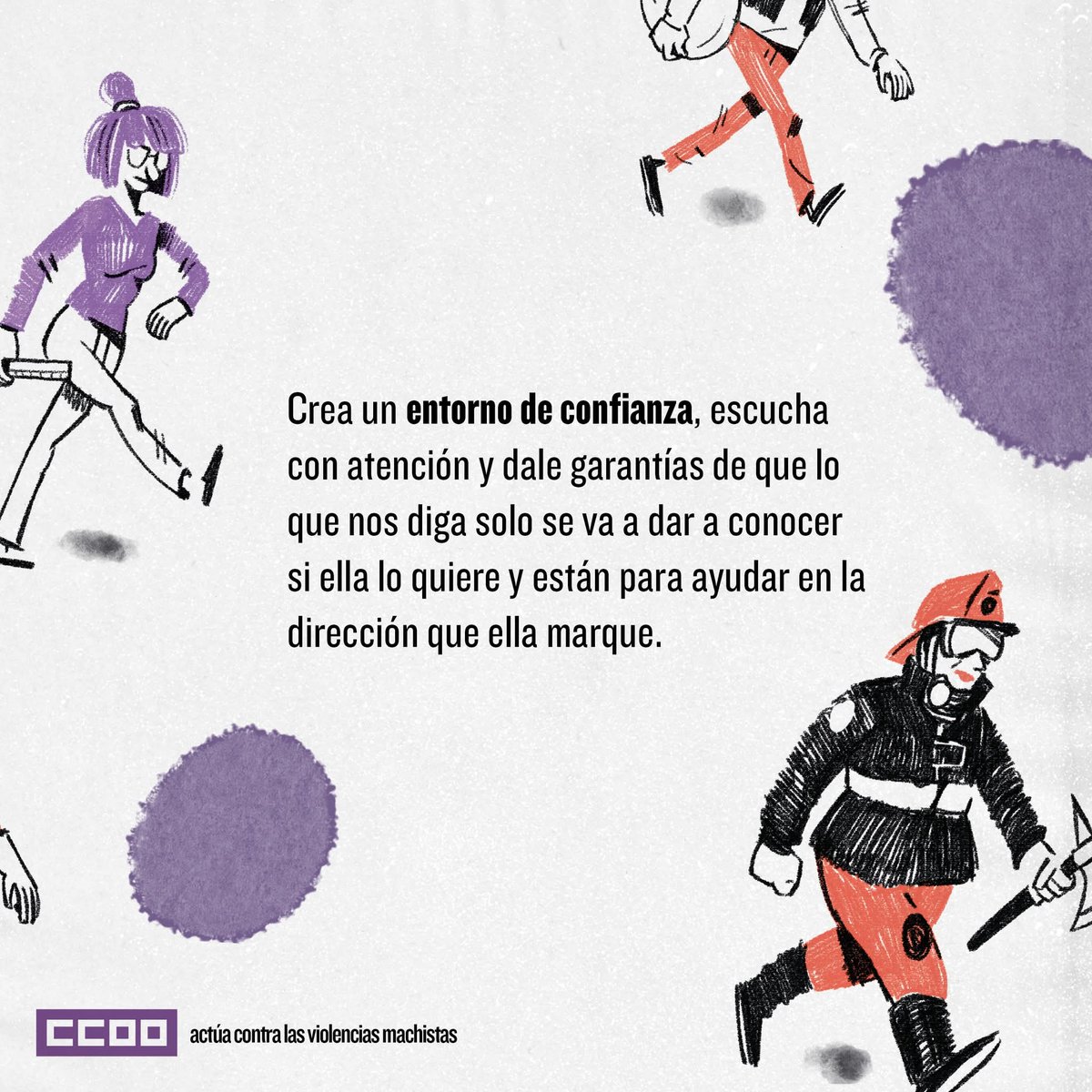 ccoo_indra's tweet image. ℹ️ ¿Qué hacer si sospechas o sabes que una compañera sufre violencia?

🕵️ Atiende a las señales

‼️Actúa frente a los rumores y ponte a su disposición

🫂Crea un entorno de confianza

📝 Dale información sobre derechos y recursos

#NingunaMujerSola #25N

➕ Info 👇👇👇