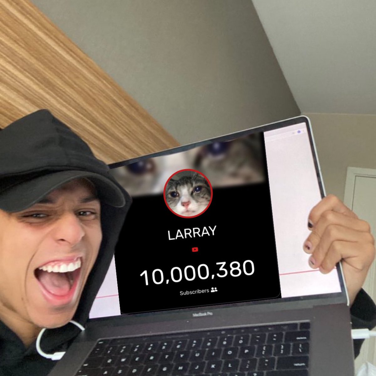Iarrisgrace's tweet photo. Larray has officially hit 10 million subscribers on YouTube. 

Girlies will be skipping school, work, and dropping everything in solidarity. https://t.co/K3fR7KfRes
