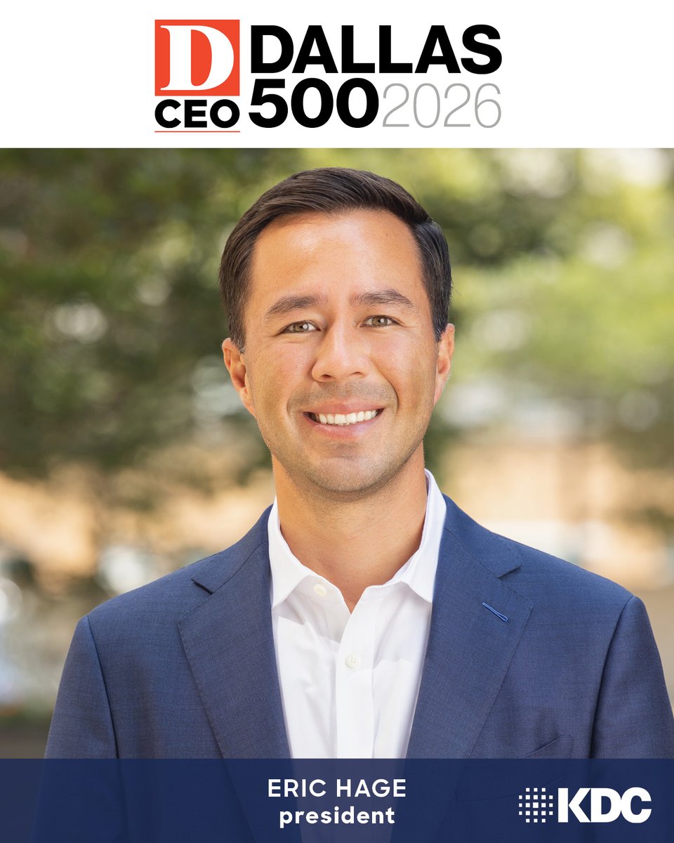 KDC_Development's tweet image. KDC President Eric Hage has been named to the @DMagazine Dallas 500. His leadership continues to shape major corporate, industrial, and data center projects across North Texas. A well-deserved recognition.

#KDCTeam #Dallas500 #RealEstateDevelopment