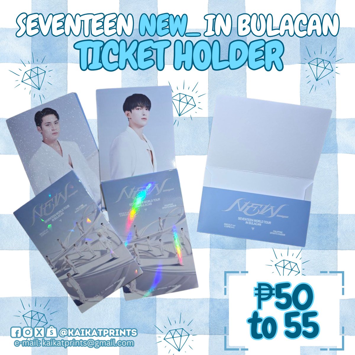 kaikatprints's tweet photo. SEVENTEEN NEW_ IN BULACAN TICKET HOLDER now available for pre-order for as low as ₱50! And with freebies too!!! 😌
Shopee Link: https://t.co/ehyNZ1grmL
May ticket holder ka na, may chance ka pamg manalo sa aming raffle! 🥰
#SEVENTEEN #세븐틴 https://t.co/Bp1iiTZNon