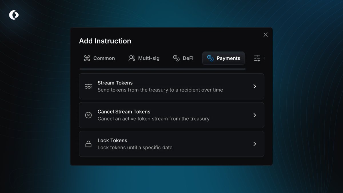 通过 DAO 提案使用 streaming payments 的协议示意