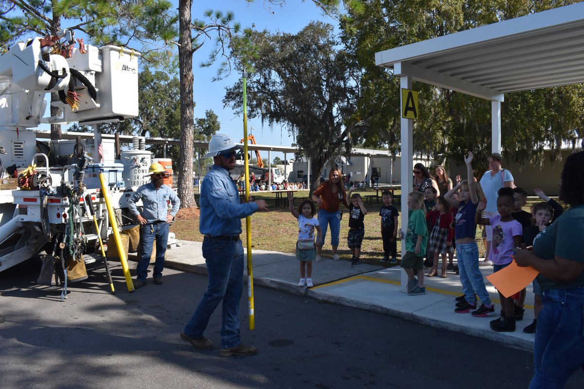 WRECCoop's tweet image. Our teams shared the importance of electrical safety, what it’s like to be a lineman, and opportunities WREC offers to its employees. #wreccoop #GreatAmericanTeachIn #CommunityFirst