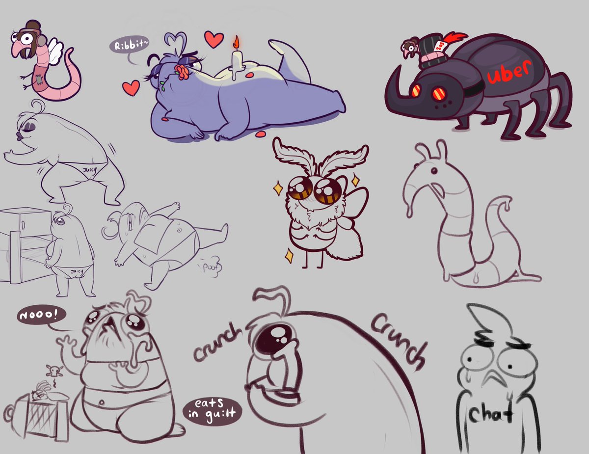 I know this will only make sense if you attended stream but here ya go xD hahaha some scribbles