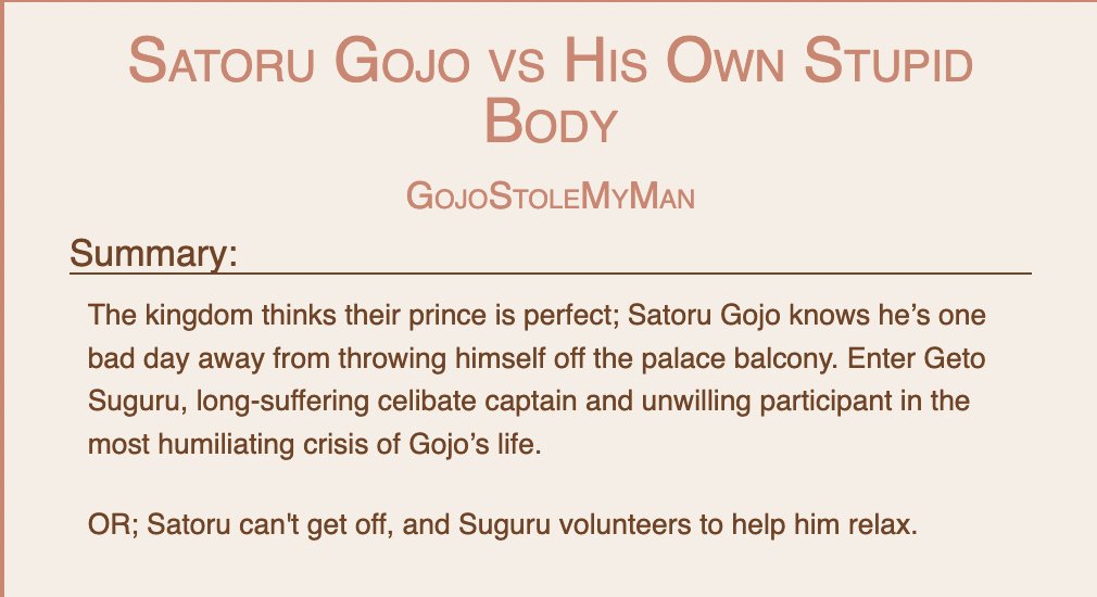 gojostolemyman's tweet photo. #夏五 #gego #twoshot #jjk
Thank @getoyaoi for this one being moved up in the wips and being done ahead of time... Enjoy 😏
~7.5k Prince/Knight AU
~smut
~guided masturbation
~first time fingering
https://t.co/wq4YbwX7Dm https://t.co/y3ZUWK7xxE