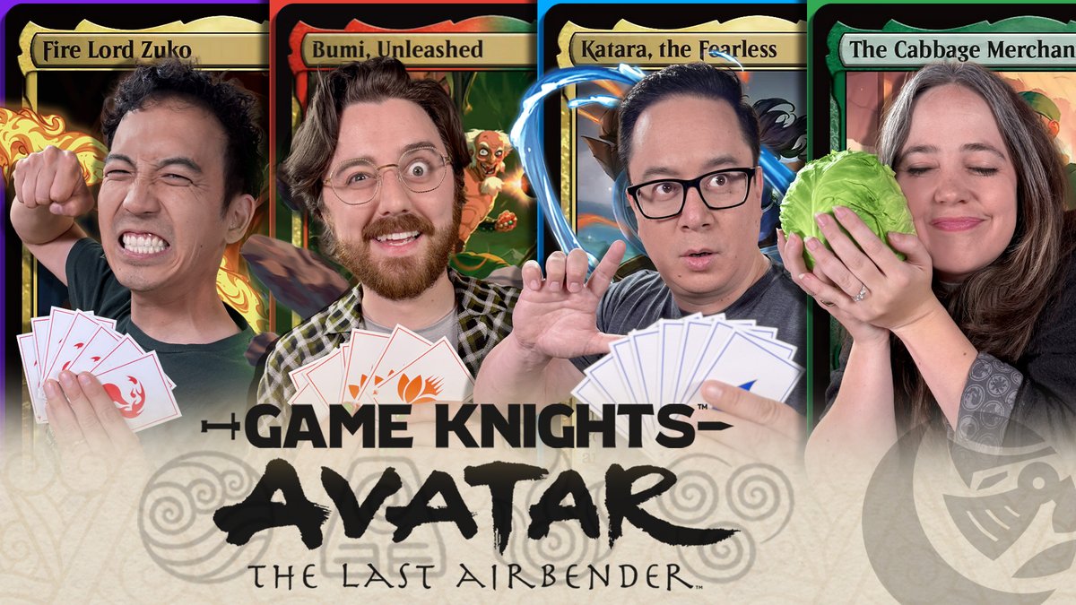 commandcast's tweet image. Long ago, the #GameKnights lived together in harmony. Then everything changed with the release of #MTGxATLA!

Special guest @briamgilbert joins us for a battle that will test our mastery of the four elements and these four exciting new legends!

Don&apos;t miss it:…