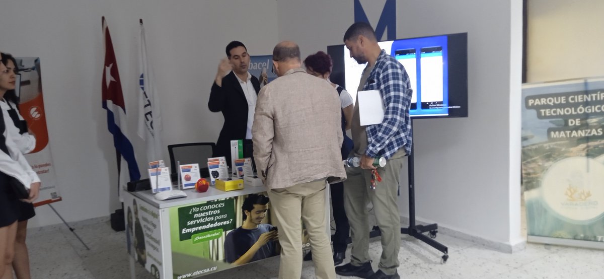 EtecsaMatanzas's tweet photo. Participa ETECSA_Cuba Matanzas en el 5to Aniversario del Parque Científico Tecnológico de Matanzas con una muestra expositiva de los diferentes productos y servicios comercializados por la Empresa.
#EtecsaConCuba 
#MatancerosEnVictoria 
#TransformaciónDigital https://t.co/tJisxcq1Zn
