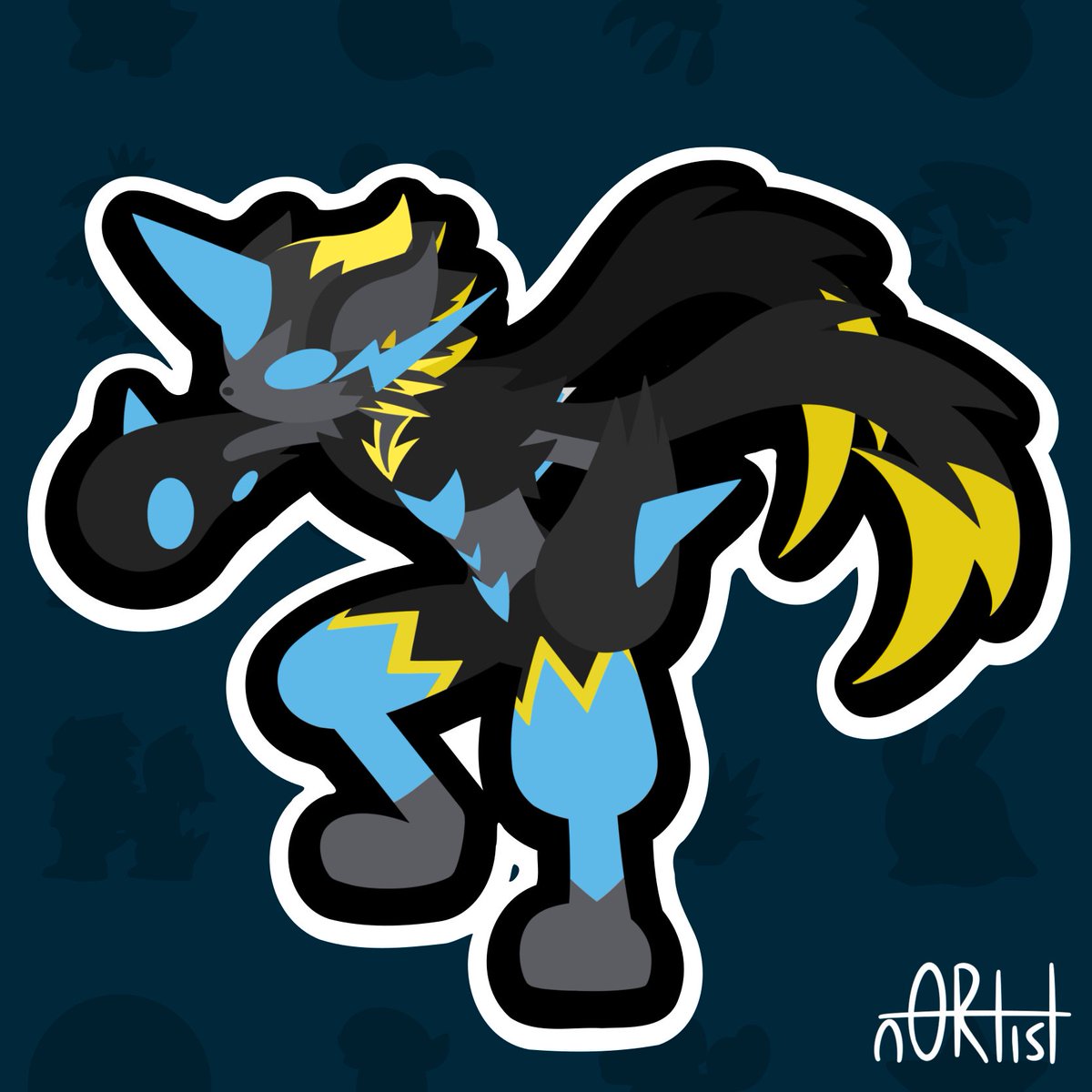 Emoji of Mega Zeraora that was revealed in the upcoming paid DLC
#PokemonLegendZA #pokemon #fanart