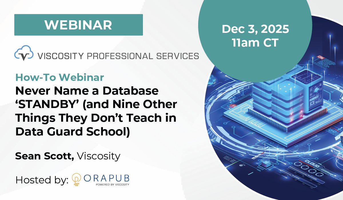 OraPubInc's tweet image. Before we all go full &apos;Christmas mode,&apos; join our OraPub exclusive “Never Name a Database ‘STANDBY’ (&amp;amp; Nine Other Things They Don’t Teach in #DataGuard School)” w/ #ACED Sean Scott.

Dec 3 | 11 AM CT
Ugrade your membership: bit.ly/47HCmS0