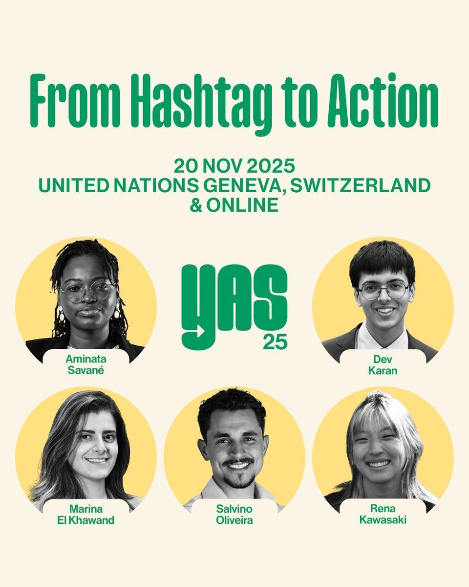 UNGeneva's tweet photo. Tomorrow at @UNGeneva, #YAS25 will bring together 5️⃣ young activists from all around the world for a live discussion on using #DigitalForGood.

Join us to hear their impressive stories! 

📍Palais des Nations &amp; online👉 https://t.co/P6PbyDseFy 

#FromHashtagToAction https://t.co/a2fjXgv4Su