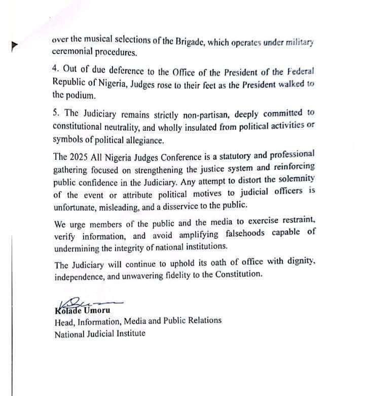 JUDICIARY has responded