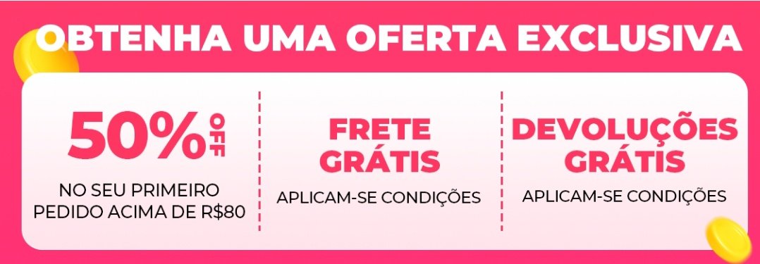 aeripromos's tweet image. ✨️ CUPOM DE 50% OFF SHEIN ✨️

－ cupom disponível para contas novas (crie uma conta nova com um email diferente que funciona)
－ para ativar acesse o link abaixo OU pesquise o código 3MF5T na barra de pesquisa da shein
🔗 onelink.shein.com/19/57o70er3qlue