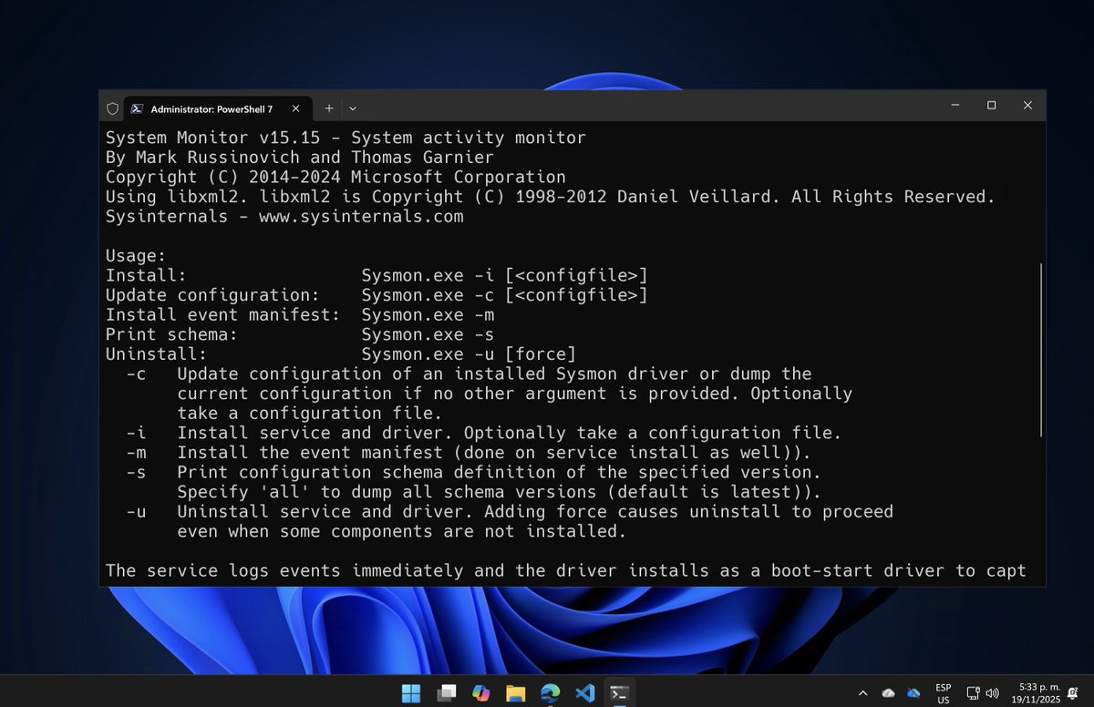 SoyITPro's tweet image. Sysmon vendrá por defecto instalado en #Windows11 y #WindowsServer 2025 a principio de 2026.

La utilidad para el análisis de seguridad en el Registro de Eventos de Windows